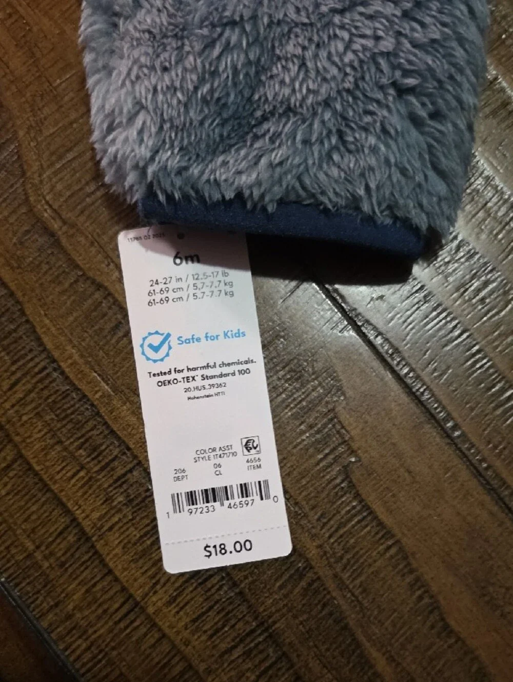 Carter's Plush Hooded Puffer Jacket in Light Blue